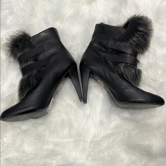 NWT Rebecca Minkoff Black Fur-Trimmed Women's Ankle Boots - Picture 2 of 3